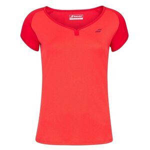 Babolat Girls Play Boat Neck Capped Sleeved T-Shirt / Tomato Red